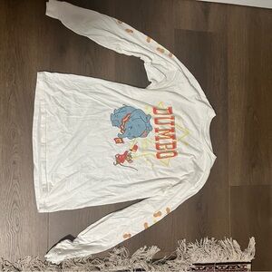 Disney White Long Sleeve  Shirt with Dumbo Graphic